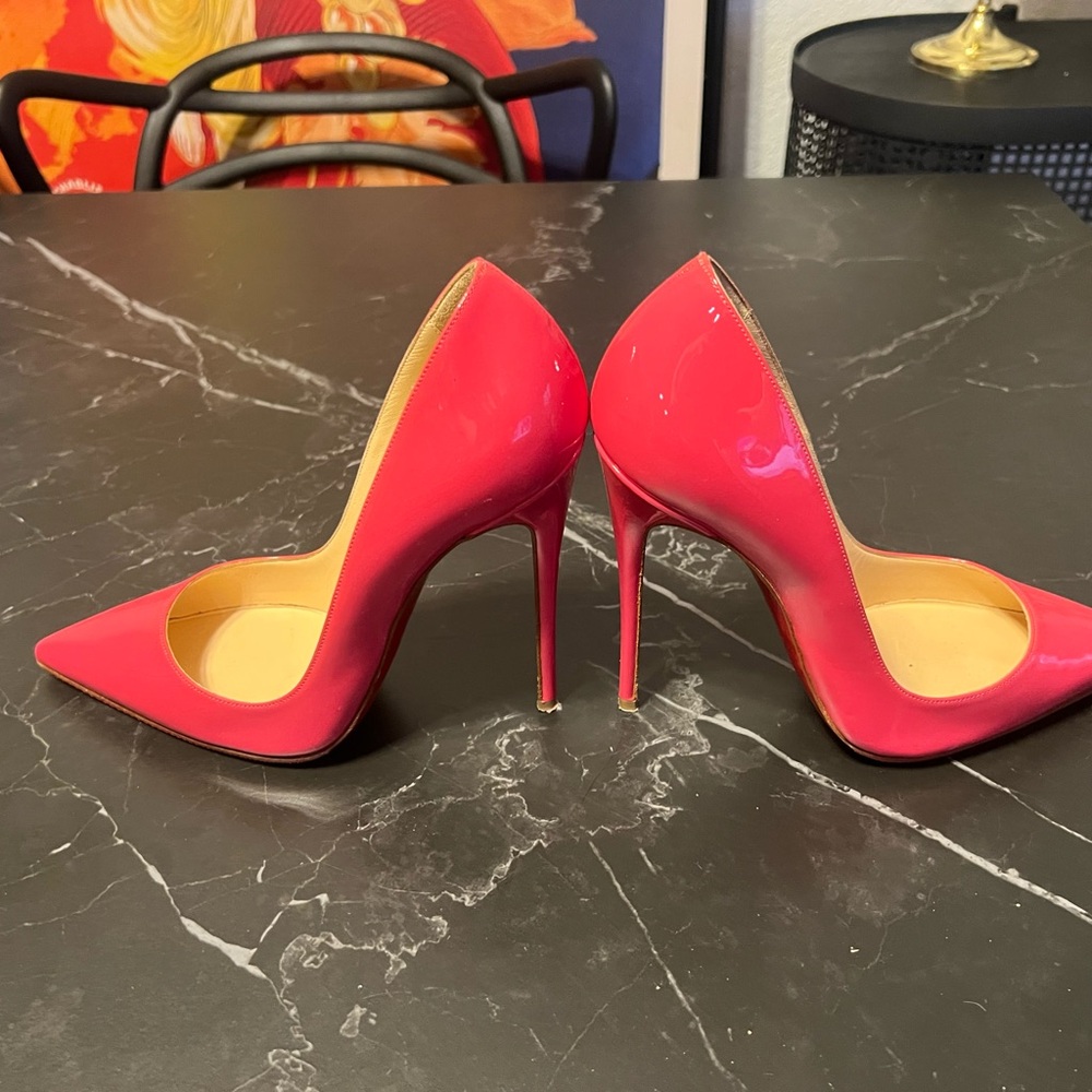 CHRISTIAN LOUBOUTIN So Kate 120MM Patent Pump in Hot Pink Size 37 - Picture 6 of 8